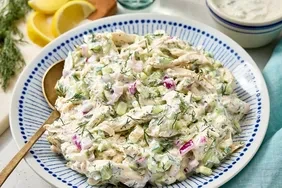 Creamy Cucumber Chicken Salad with Feta & Dill