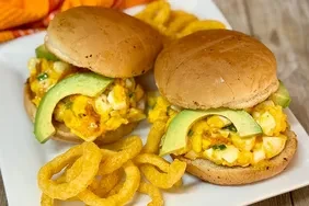 Spicy Fried Egg Salad Avocado Sandwiches
