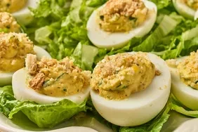 Creamy Caesar Deviled Eggs
