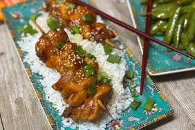 Air Fryer Sweet Spicy Gochujang Chicken Skewers
