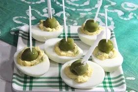 Dirty Martini Deviled Eggs