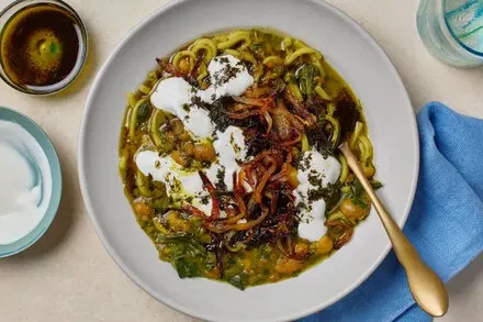Ash Reshteh (Greens, Beans and Noodle Soup)