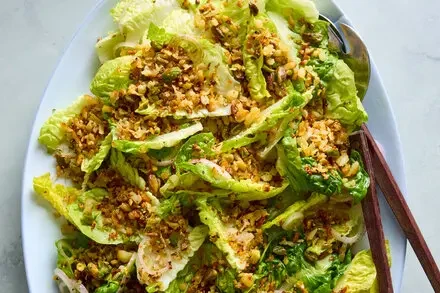 Little Gem Salad with Crispy Halloumi