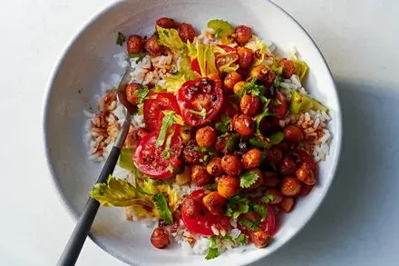 Chile-Crisp Chickpea Rice Bowls